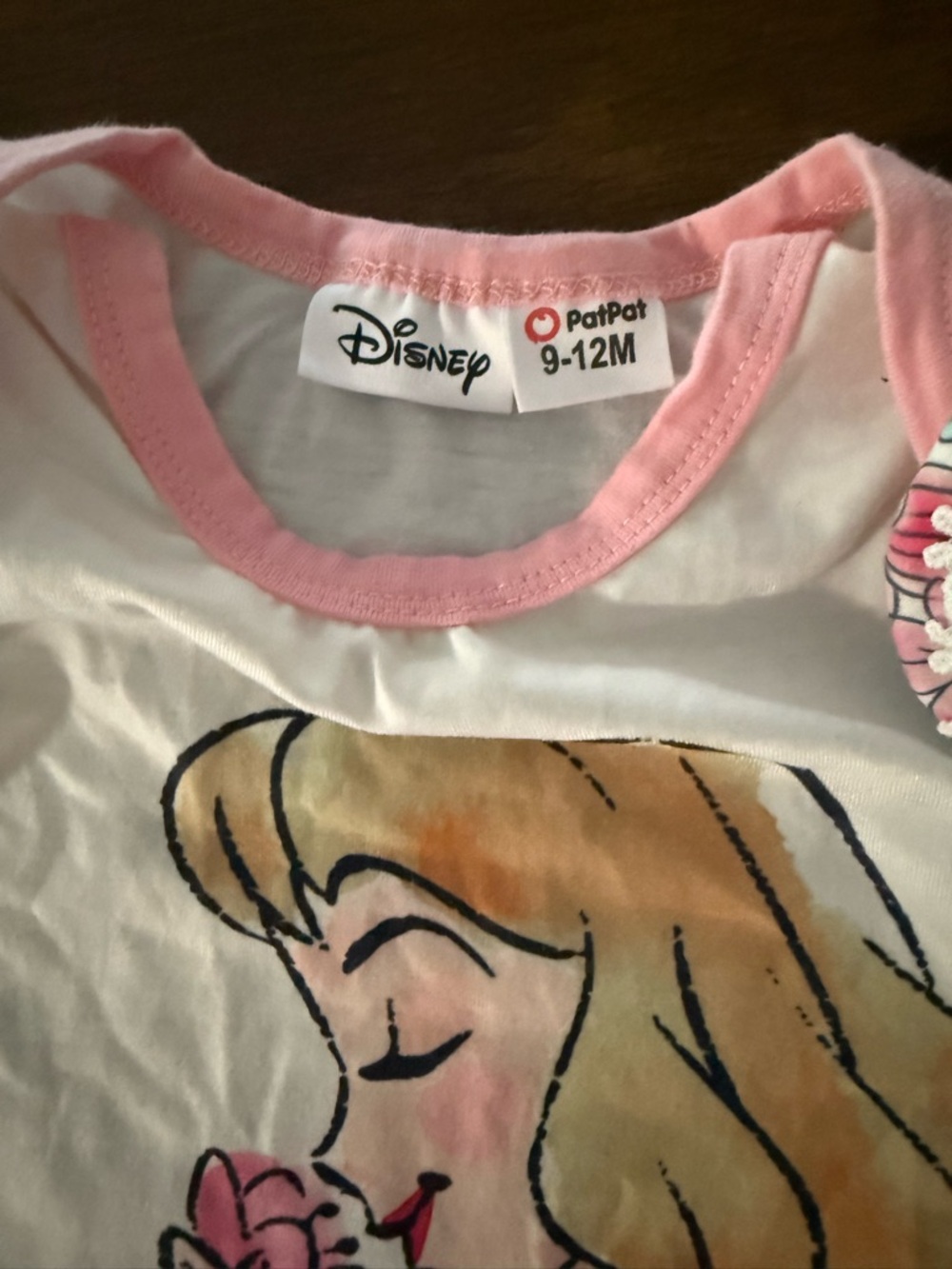 Disney Pink and White Princess Floral One-Piece Bodysuit - Picture 2 of 4